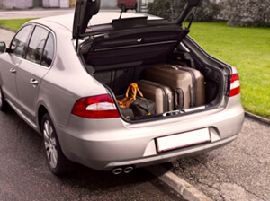 car with luggage for child relocation photo