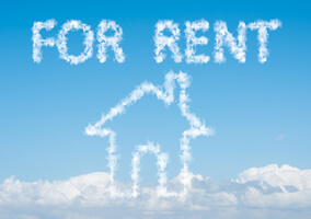 image of "For Rent" written in clouds in blue sky