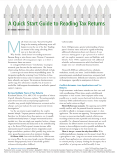 A Quick Start Guide To Reading Tax Returns PDF Link